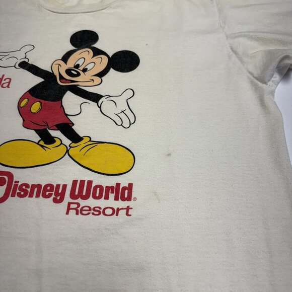 Vintag 80s Walt Disney World Resort Florida T Shirt XL 20.5x25.5 White USA - Picture 7 of 14